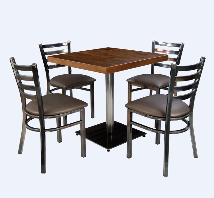 Custom square Oak Coffee Shop Furniture Commercial Solid Metal Seating Cafe Wood Wooden Restaurant Booth Table and Chairs Set