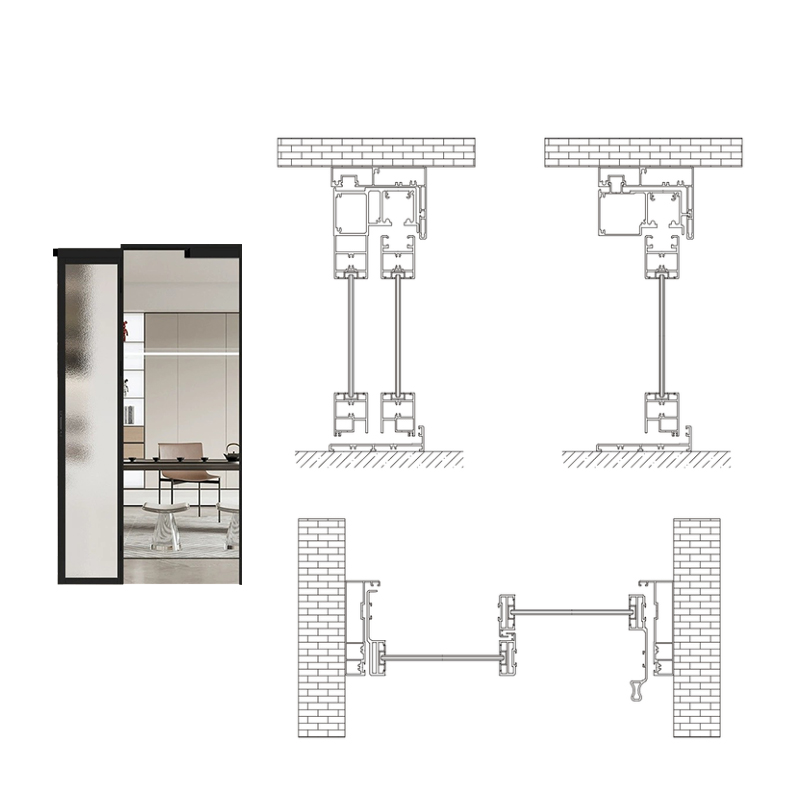 Custom Pd Door Slide And Swing Pt Door With Aluminum Track For Bathroom Toilet Interior Partitions