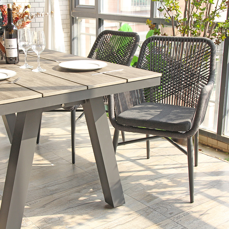 Outdoor Furniture Contemporary Garden Outdoor Furniture Set Hand Weave Alum Dining Set Dining Chairs