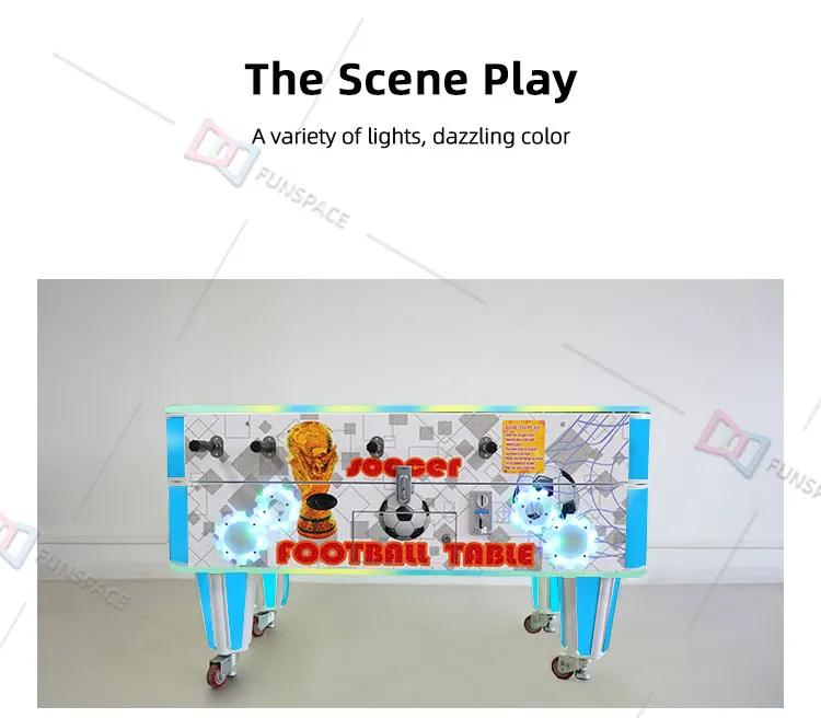 Indoor Amusement Park Gaming Room Sport Soccer Foosball Arcade Game Machine Football Table with Coin Operated