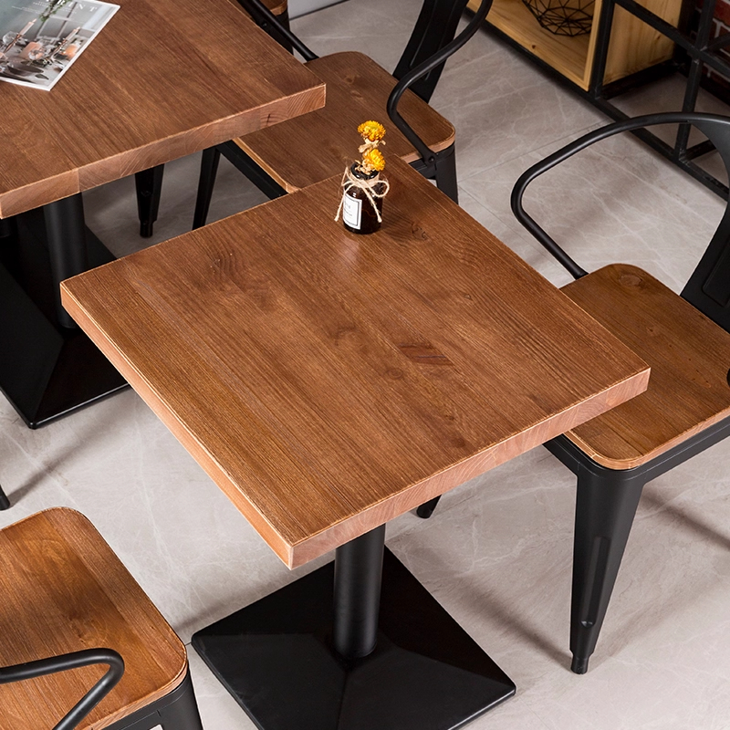 Retro Industrial Style Design Metal Frame bar Dining Table Dining Chairs Rectangular Wooden bar Restaurant Dining Table