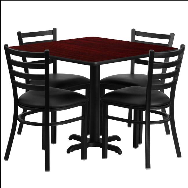 Custom square Oak Coffee Shop Furniture Commercial Solid Metal Seating Cafe Wood Wooden Restaurant Booth Table and Chairs Set