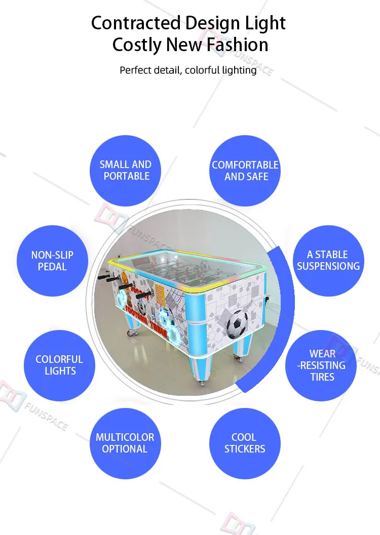 Indoor Amusement Park Gaming Room Sport Soccer Foosball Arcade Game Machine Football Table with Coin Operated