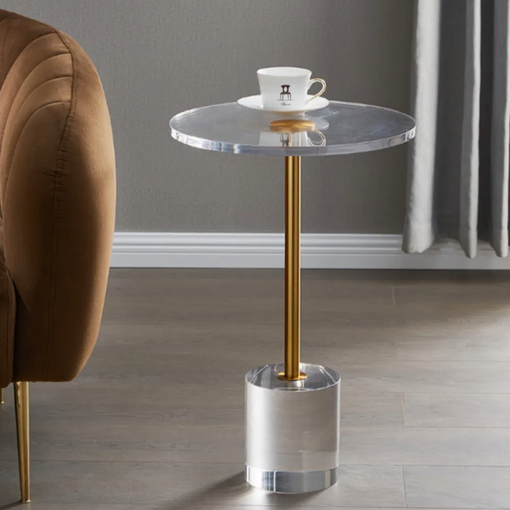 Luxe Clear Acrylic Side Table Detail View 9