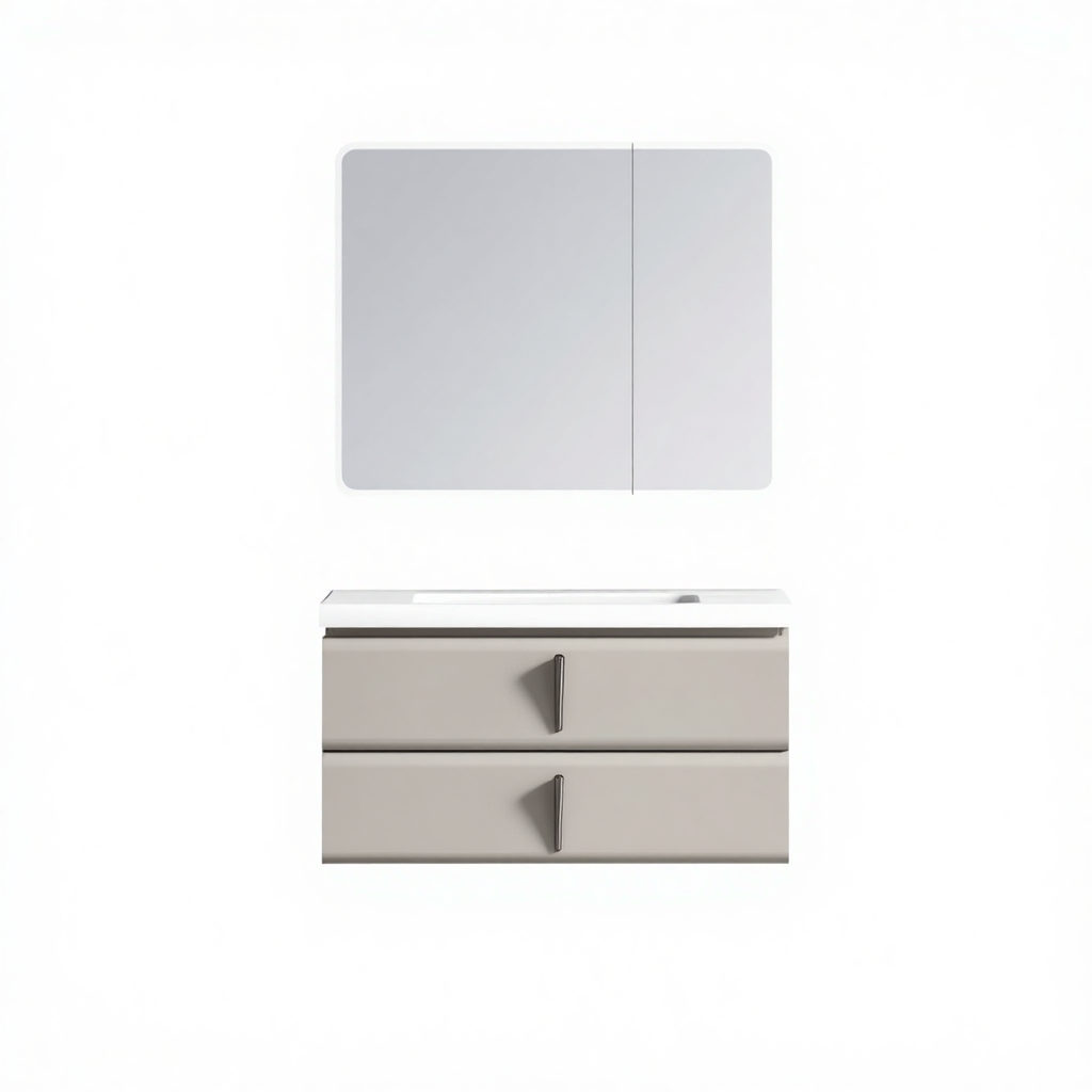Modern Customizable Plywood Wall-mounted Bathroom Vanities Water-Resistant Furniture for Villas