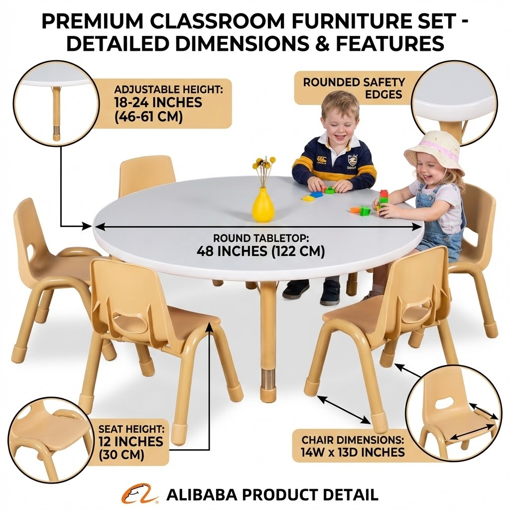 Modern Montessori Preschool Daycare Wooden Furniture Childcare Kindergarten Manufacturer Table and Chair Set Learning Centre