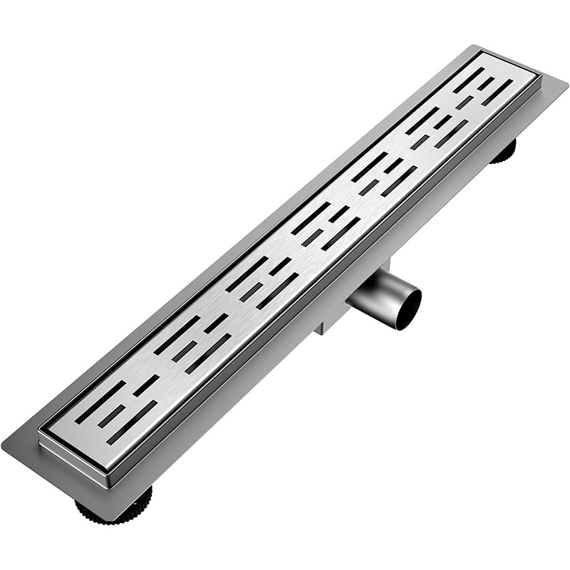 Hot Selling Stainless Steel Brushed Shower Drain Customized Grate Cover Rectangle Linear Floor Drain Bathroom