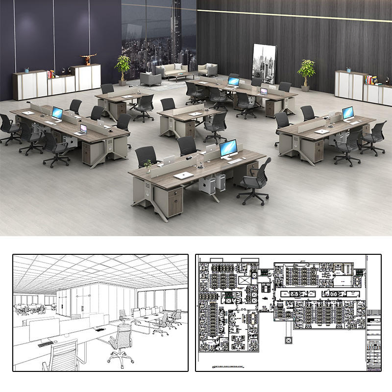 Interior Modern Design Open Space Office Storage Cabinet Executive Computer Desk Ergonomic Office Furniture