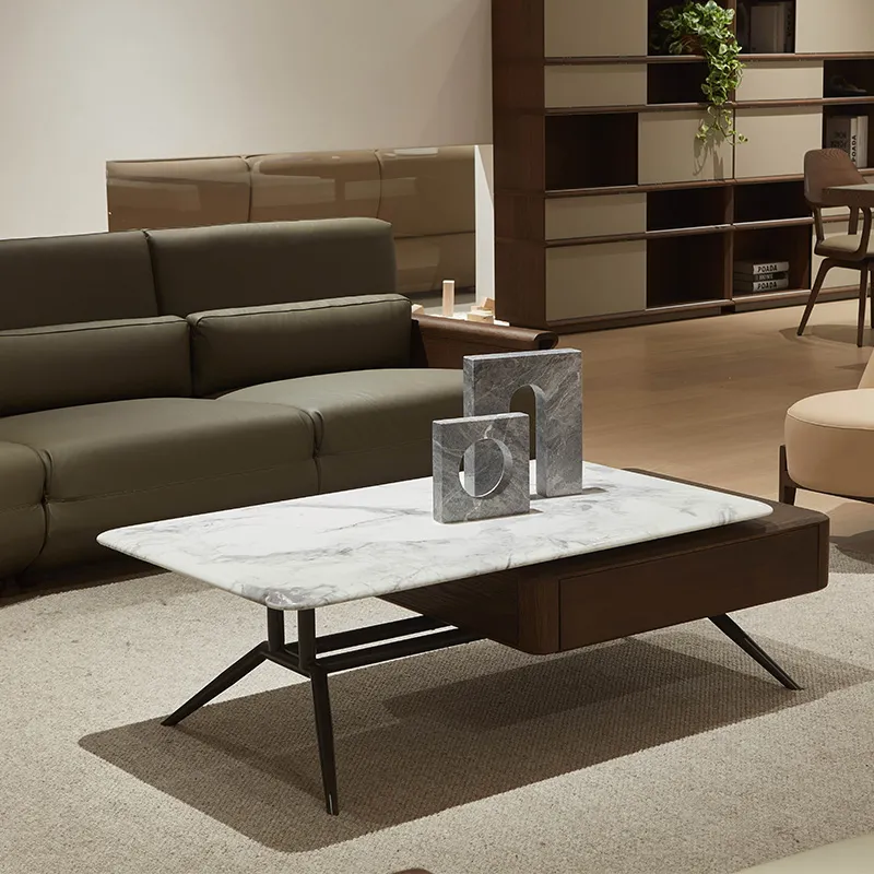 Wood Luxury Leather Sofa Furniture Ensemble with Accents Bespoke Upholstery Design for Villa Mansion Lounge Decor