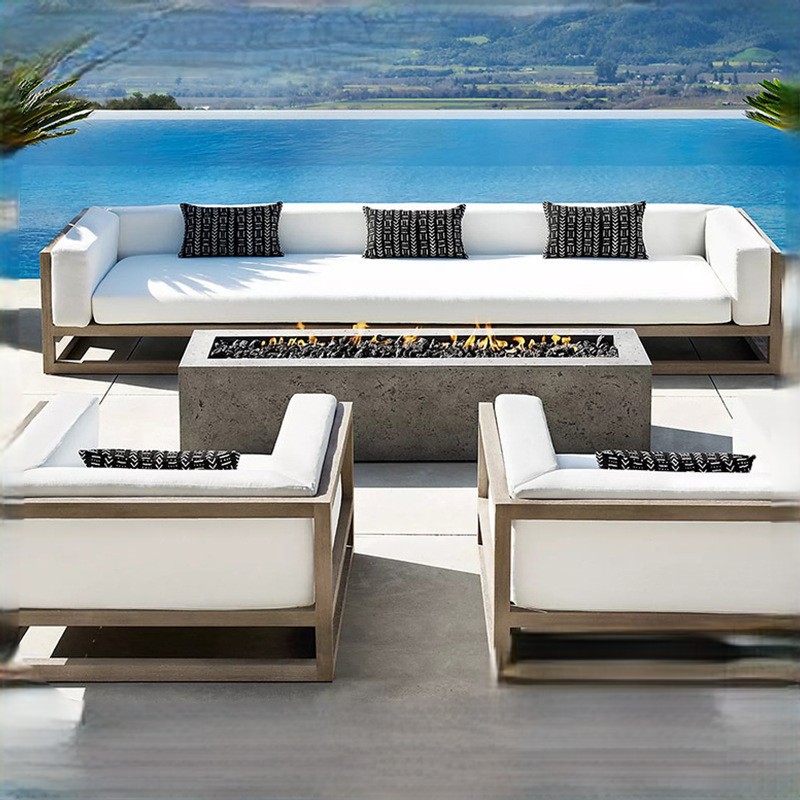 Modern Outdoor Leisure Sofa Set Villa Terrace Swimming Pool Combination Courtyard Waterproof Sunscreen Garden Furniture
