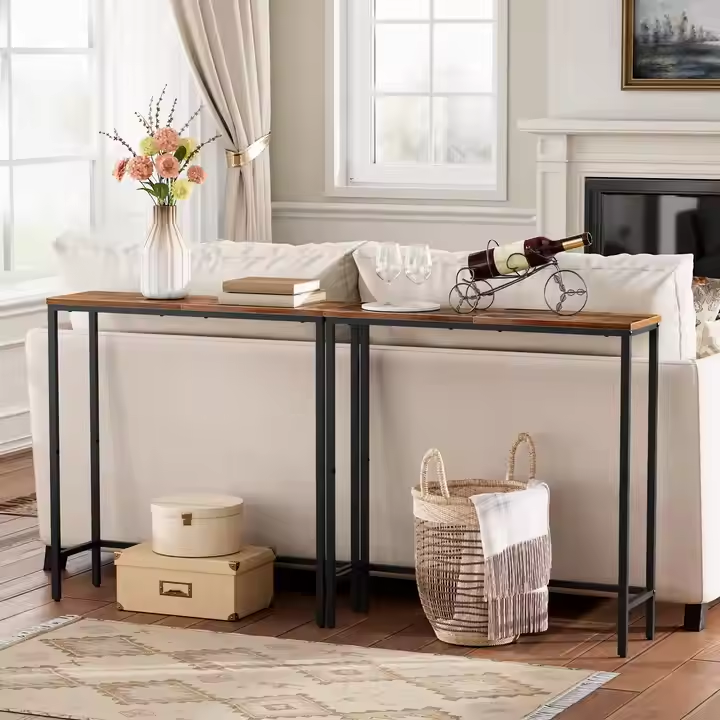 Minimalist Metal Thin Console Sofa Table Skinny Hallway Entryway Home Furniture for Living Room Behind Sofa