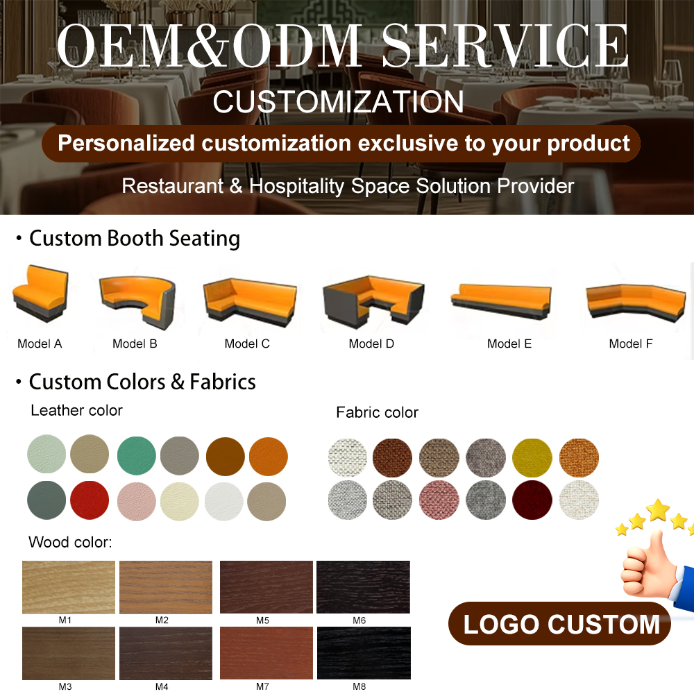 Customizable Comfy Commercial Hotel Cafe Fast Food Restaurant and bar Furniture Fancy Restaurant Booth Sofa Chair and Table Sets
