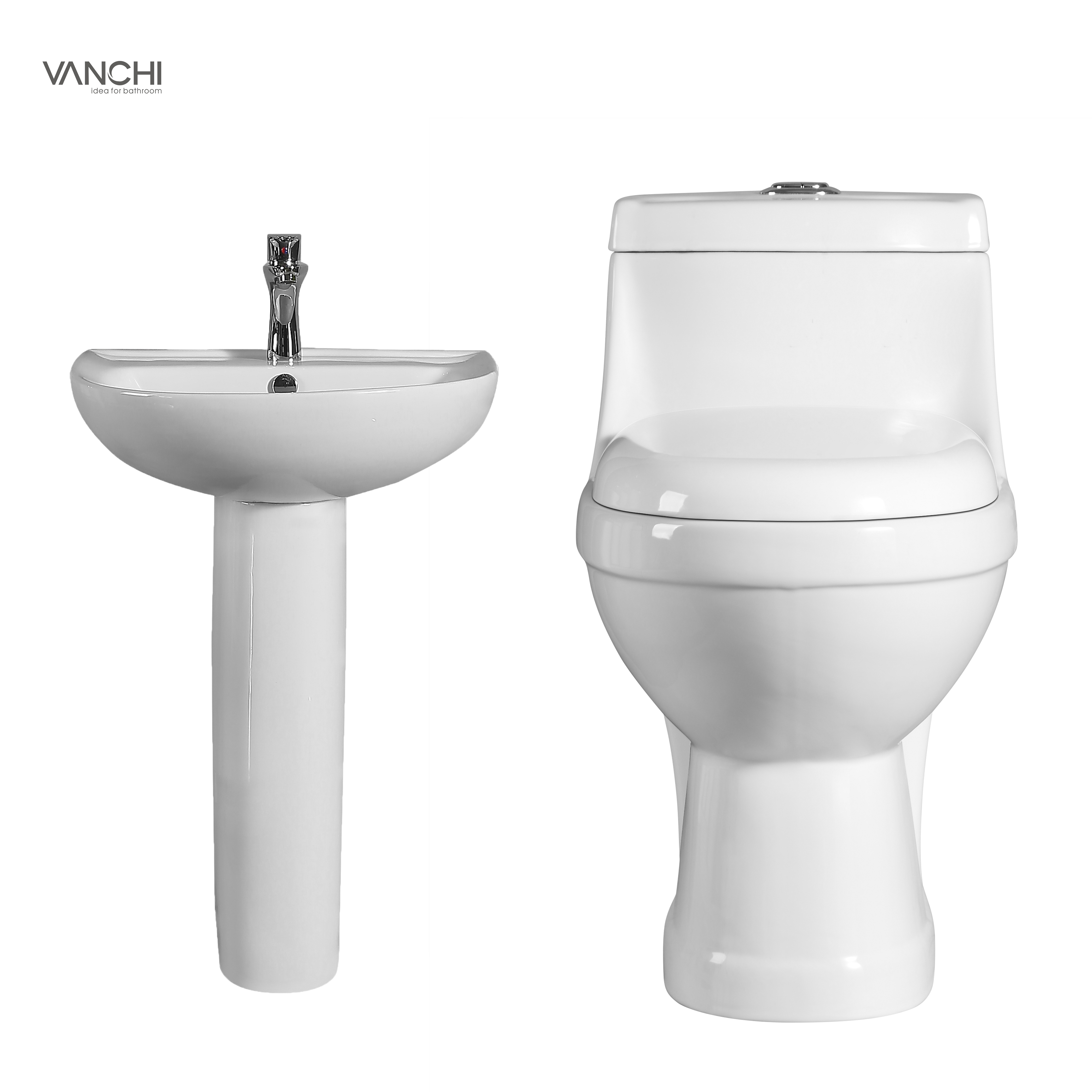 Wholesale Porcelain Sanitary Ware Toilet Bowl Hand Pedestal Sink Bathroom Toilet Basin Ceramic Toilet Set