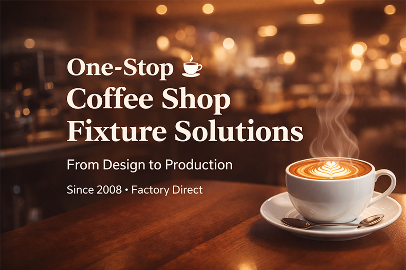 Coffee Shop Counter Showcase Design