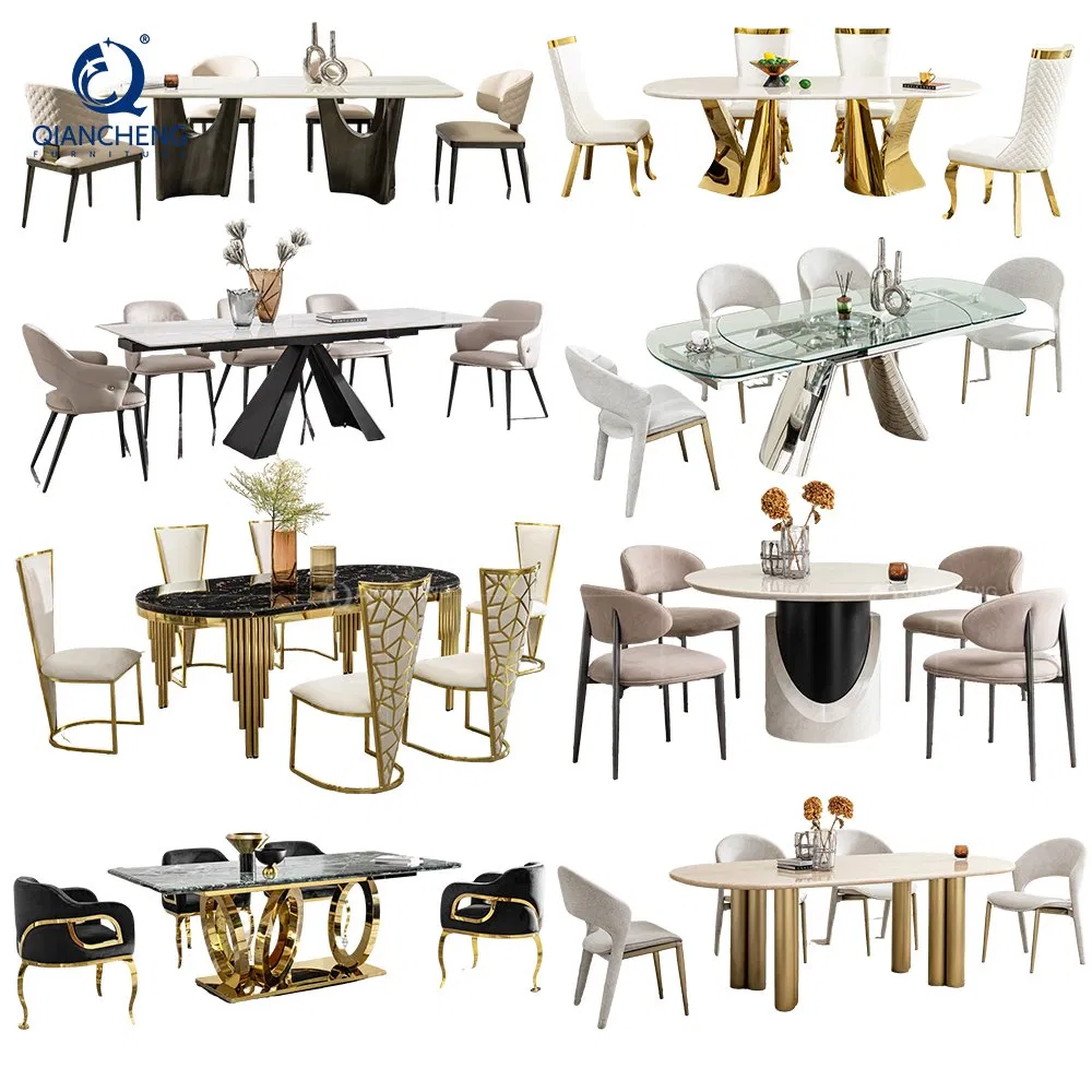 Wholesale Imported Marble Dining Table Sets for Luxury Dining Room Furniture
