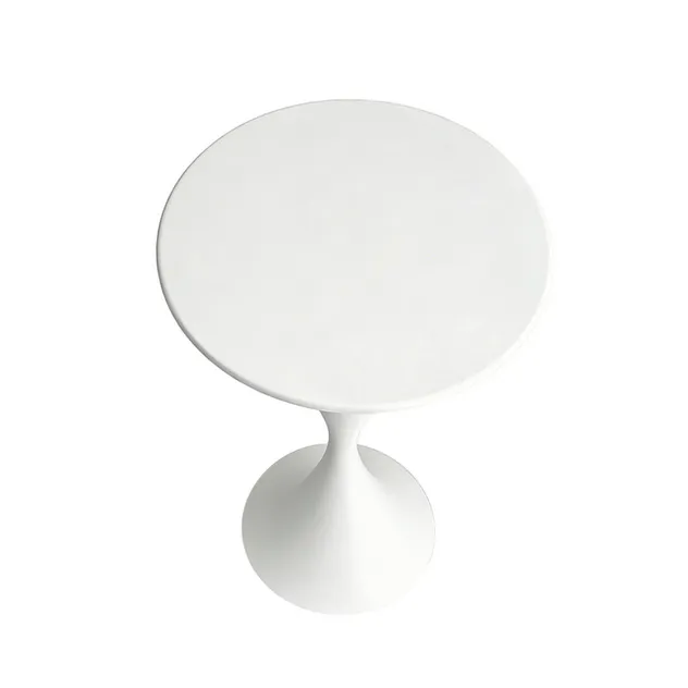 White Modern Side Table Minimalist Pedestal Accent Table Round End Table for Living Room Bedroom Home Decor