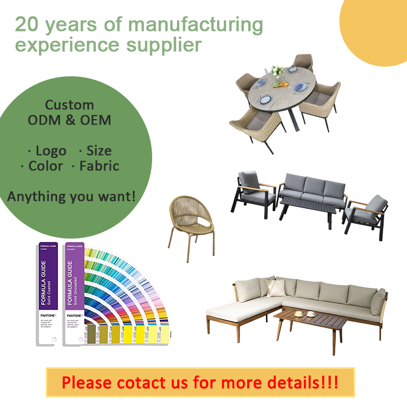 Modern Patio Garden Outdoor Furniture Waterproof Cushion Aluminum White Sofa Set for Courtyard