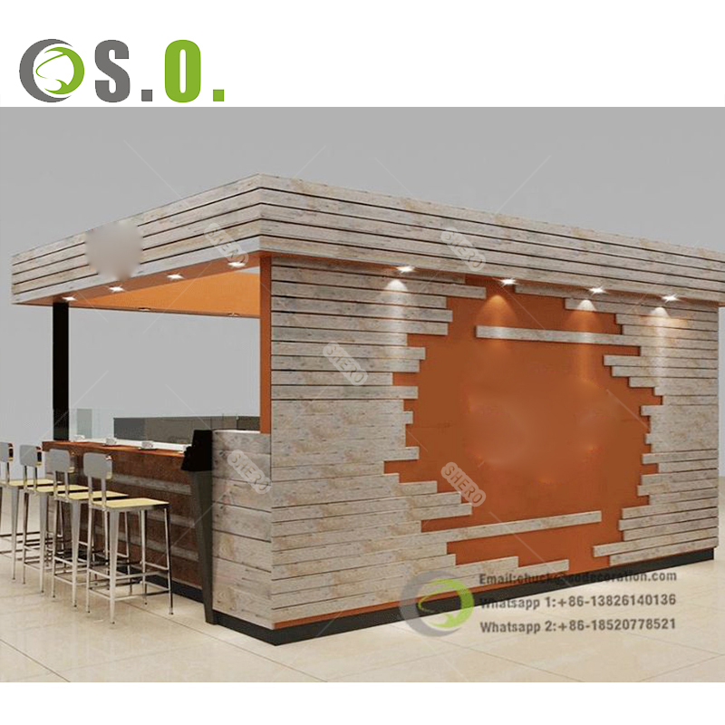 Commercial Furniture Cafe Kiosk Restaurant Cabinet Coffee Shop Modular Counter Coffee Shop Designs Coffee Counter