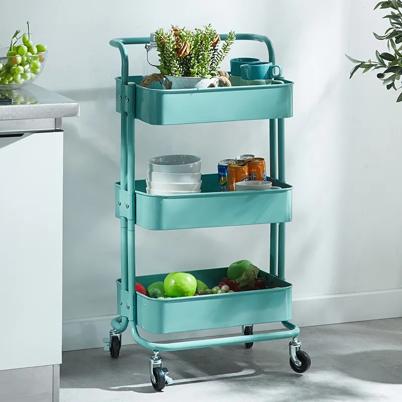 Stylish 3-Tier Rolling Storage Cart for Kitchen Organization Solutions