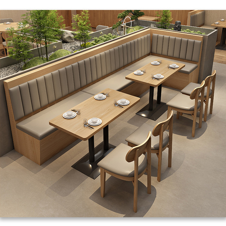 Modern Hotel Cafe Pizzeria Restaurant Dining Table Dining Chair Sofa Card Seat Set