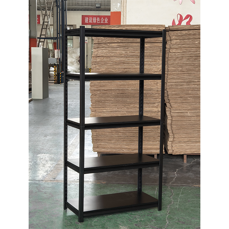 Sleek Black Adjustable 5-Tier Storage Rack for Home Organization