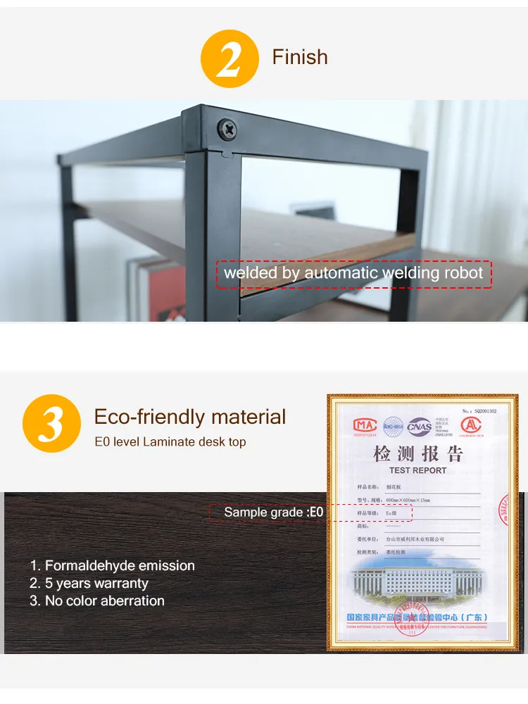 Modern Wooden Industrial Style Computer Home Office Desk Furniture