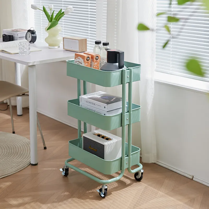 Stylish 3-Tier Rolling Storage Cart for Kitchen Organization Solutions