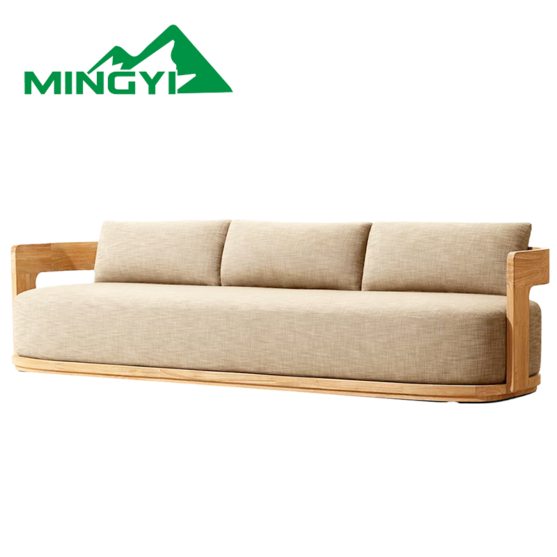 Wholesale Teak Wood Outdoor Furniture Set Modern Sofa Hotel Restaurant Sofas Set Luxury Patio Furniture Wooden Sofa with Cushion
