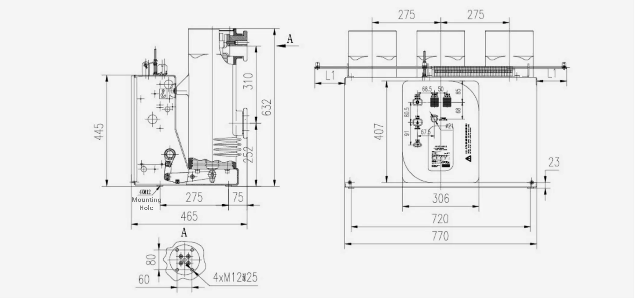Dimension 275mm