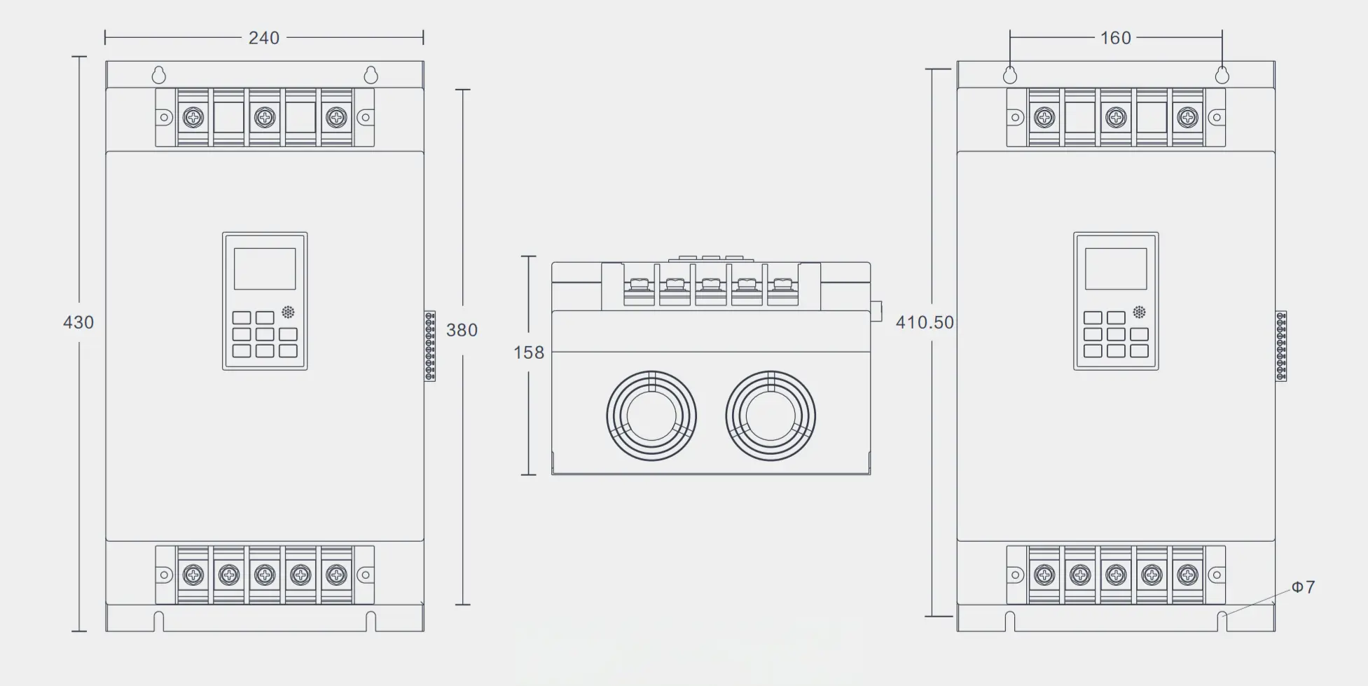 160 type Outline and Installation Dimension
