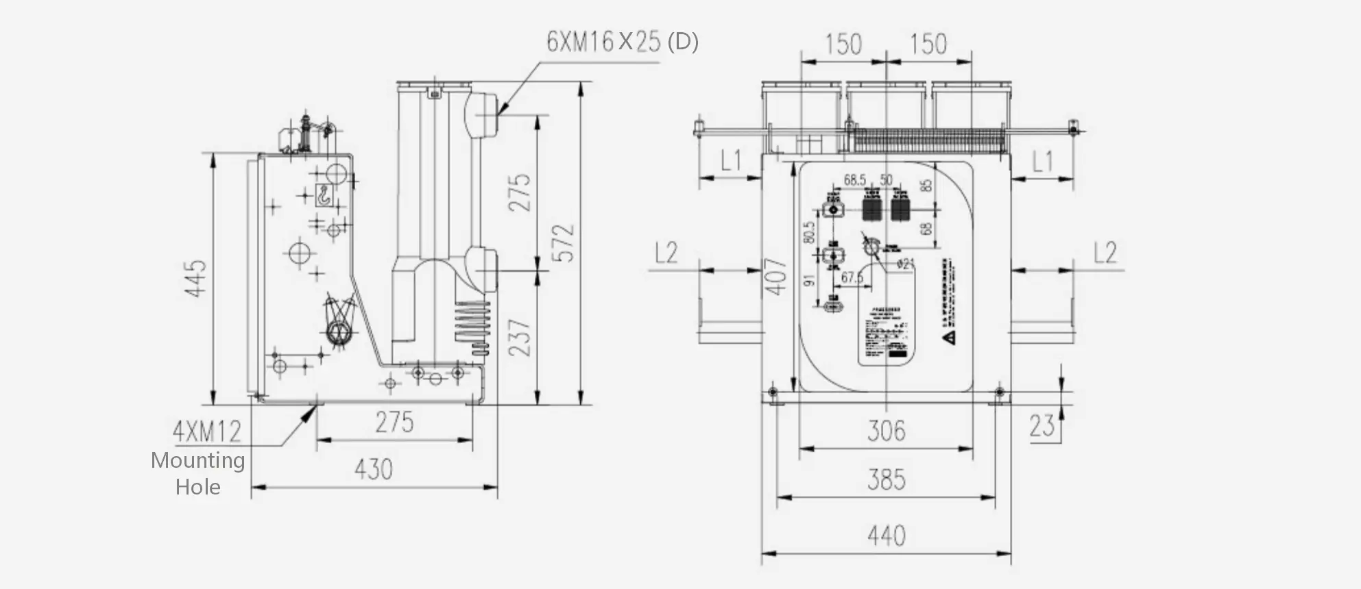 Dimension 150mm