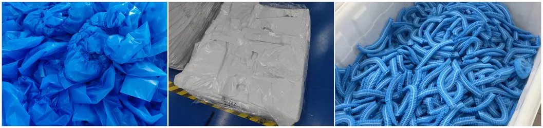 غطاء حذاء بلاستيكي أزرق غير منسوج للاستخدام الطبي في غرف النظافة، غطاء حذاء disposable