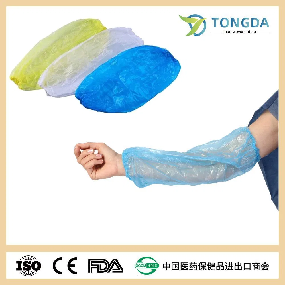 غطاء ذراع شفاف بلاستيكي disposable أزرق من PE/CPE مقاوم للماء
