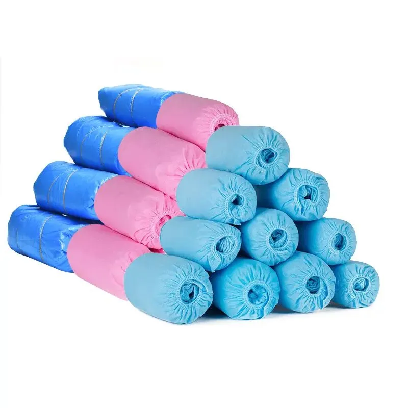 غطاء حذاء بلاستيكي أزرق غير منسوج للاستخدام الطبي في غرف النظافة، غطاء حذاء disposable