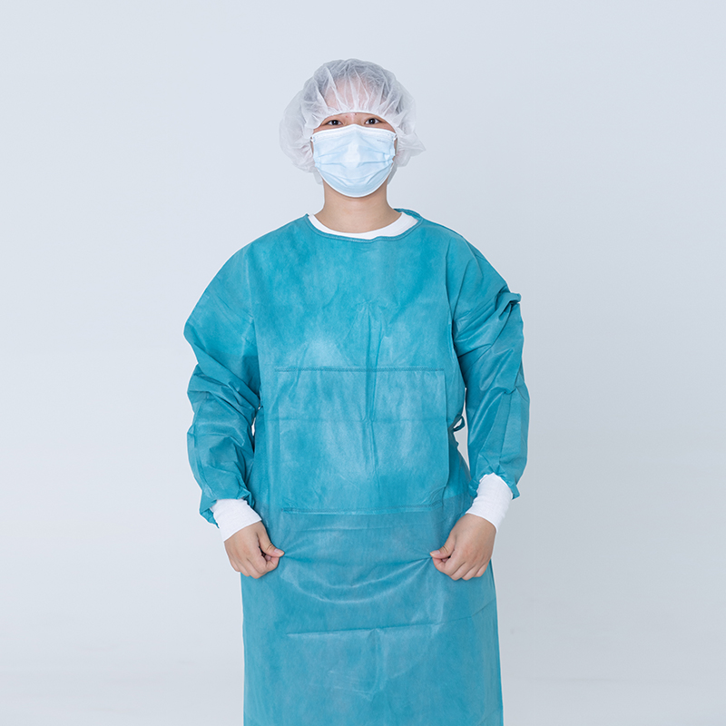 مستلزمات طبية مصنع عالي الجودة جملة فستان جراحي disposable فستان عزل مقاوم للماء فستان مريض مع شهادة CE ISO
