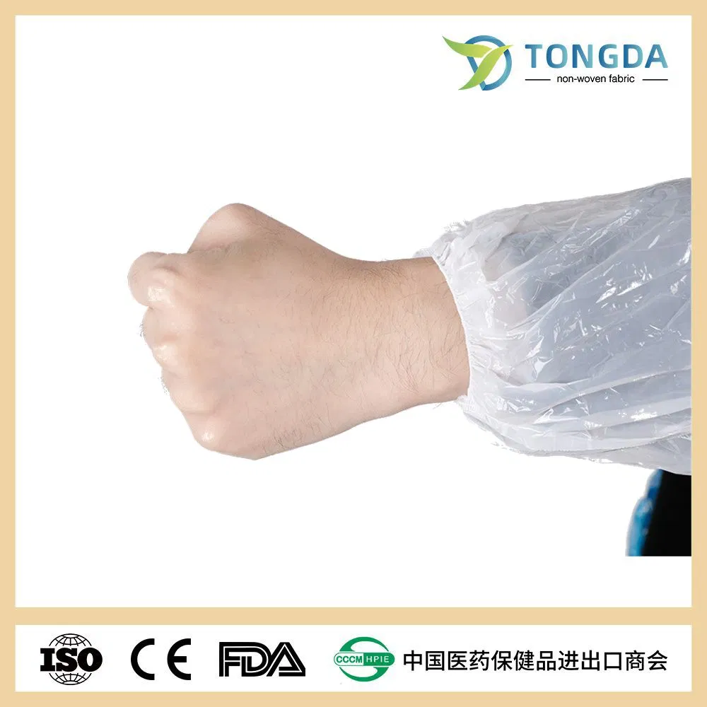 غطاء ذراع شفاف بلاستيكي disposable أزرق من PE/CPE مقاوم للماء