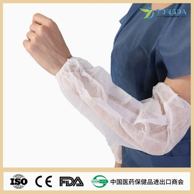 غطاء ذراع شفاف بلاستيكي disposable أزرق من PE/CPE مقاوم للماء