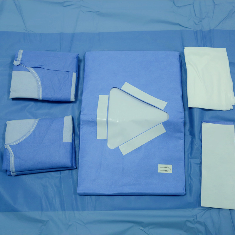مجموعة طقم غطاء جراحي معقم disposable للاستخدام الطبي في المستشفيات