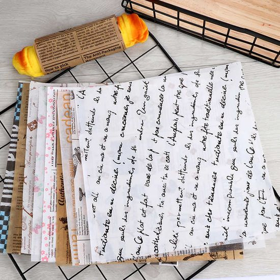 طباعة شعار مخصص تغليف دلي همبرغر ورق نسيج مقاوم للدهون لف برجر ورق ساندويتش