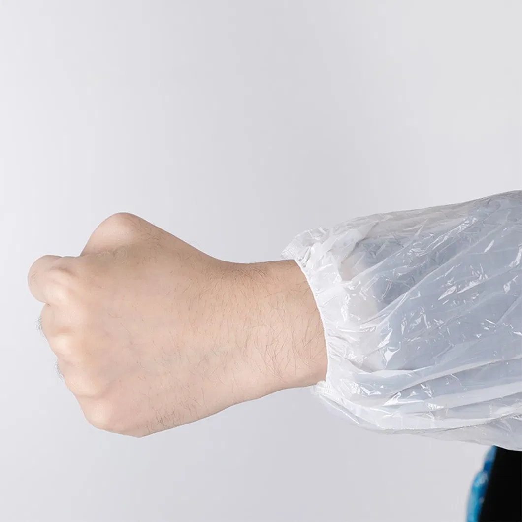 غطاء ذراع شفاف بلاستيكي disposable أزرق من PE/CPE مقاوم للماء