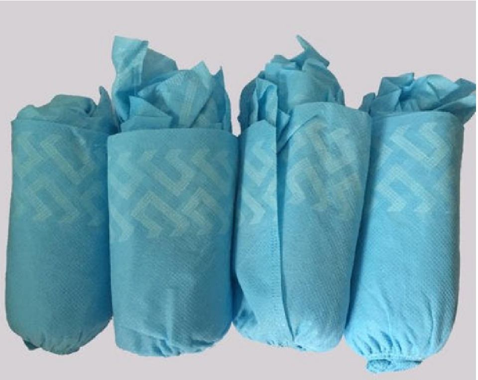 غطاء حذاء طبي disposable غير منسوج مقاوم للماء قصير أزرق مخصص مع طباعة