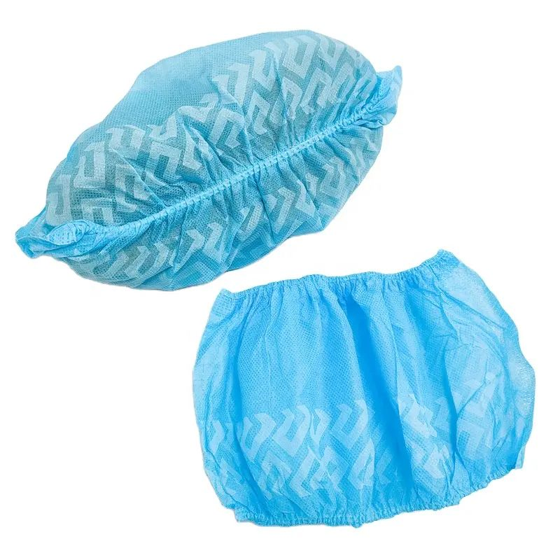 غطاء حذاء بلاستيكي أزرق غير منسوج للاستخدام الطبي في غرف النظافة، غطاء حذاء disposable