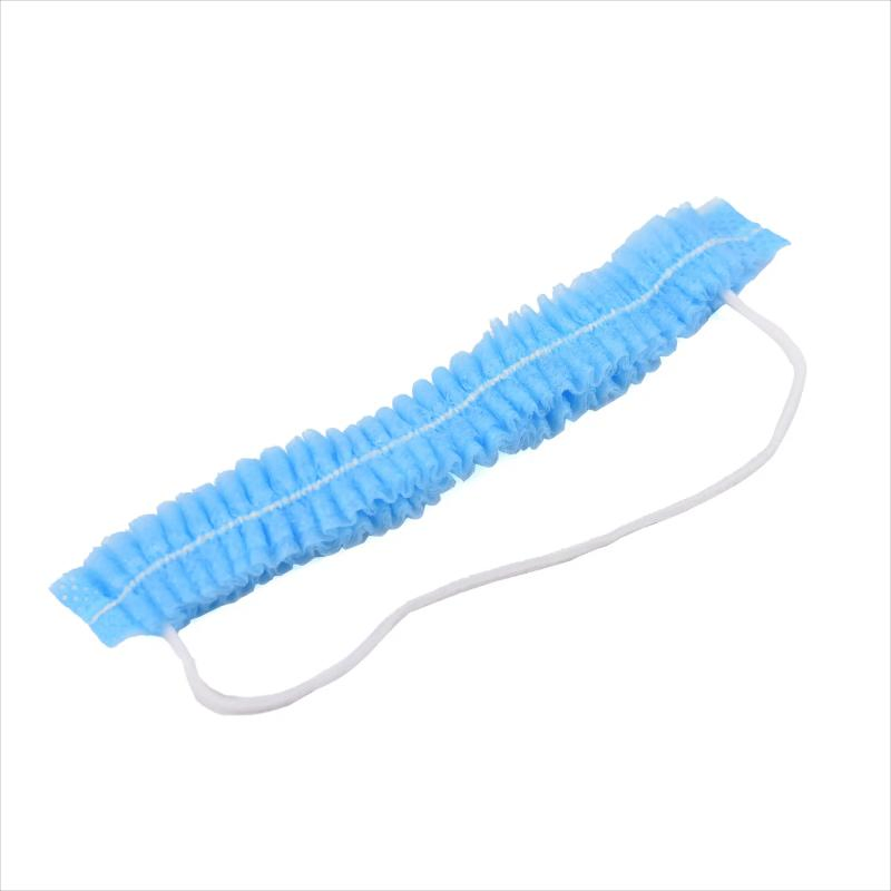تصنيع قناع لحية disposable من البولي بروبيلين الأزرق والأبيض، شبكات لحية غير منسوجة، غطاء لحية مع حلقة واحدة