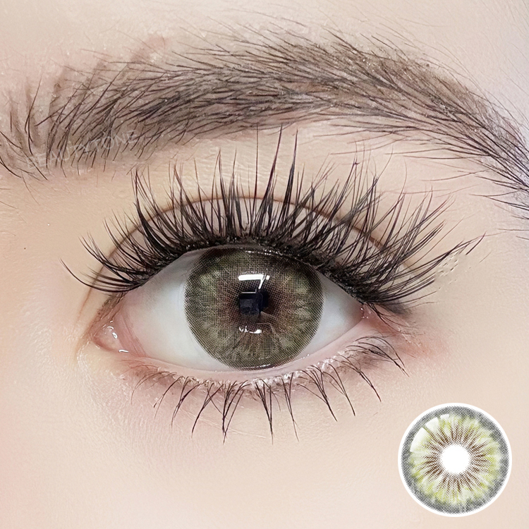 Color Contact Lenses Wholesale Cleopatra Green Colored Eye Lens for 1 Year Natural Look Beauty Green Contact Lenses