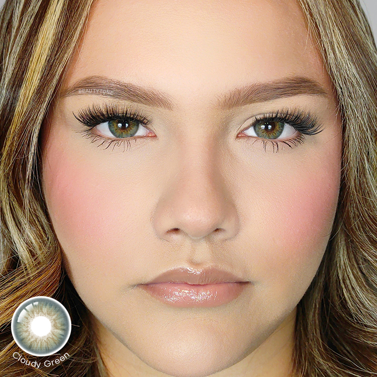 Cloudy Green Lentilles De Contact De Couleur Accept Private Label Green Eye Contact Lenses Wholesale Contact Lens