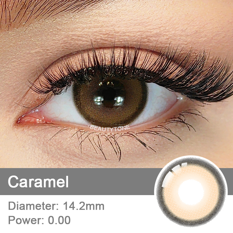 Caramel Contact Lenses Wholesale Cheap Eyewear Annual Cosmetics Non-prescription Dark Brown Super Natural Colored Eye Contacts