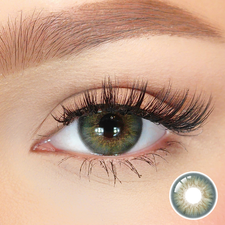 Soft Eye Color Contact Lenses with logo Cloudy Green Lentes De Contato Cosmetic Softlens 1 Year Dahab Contact Lens Wholesale