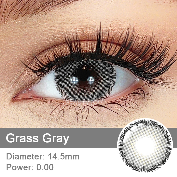 BeautyTone Grass Gray Colored Eye Contact Lenses Fresh Lady Non Prescription Contact Lenses