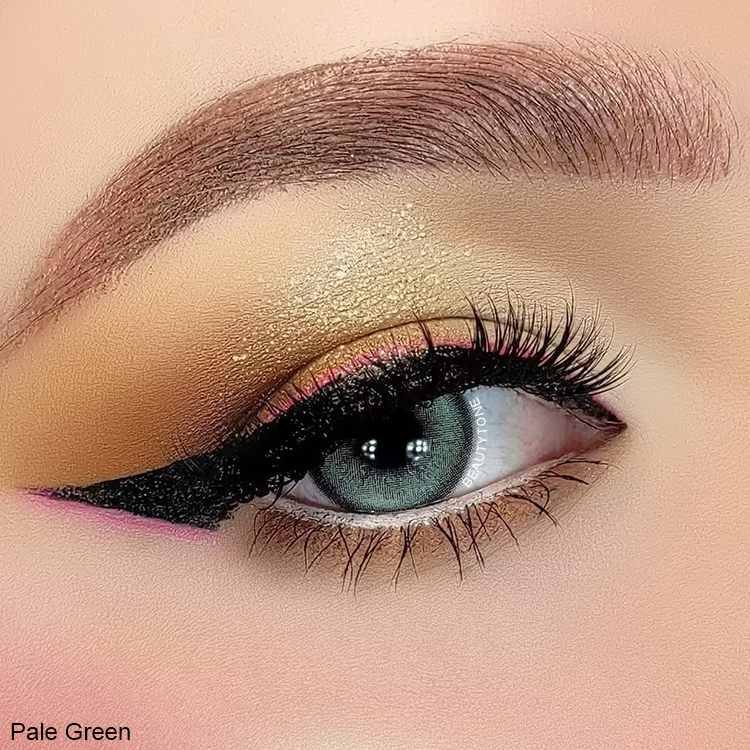 Colored Contact Lenses Non Prescription Eyewear Make up Cosmetic Pale Green 14.5 Diameter Big Size Circle Lens