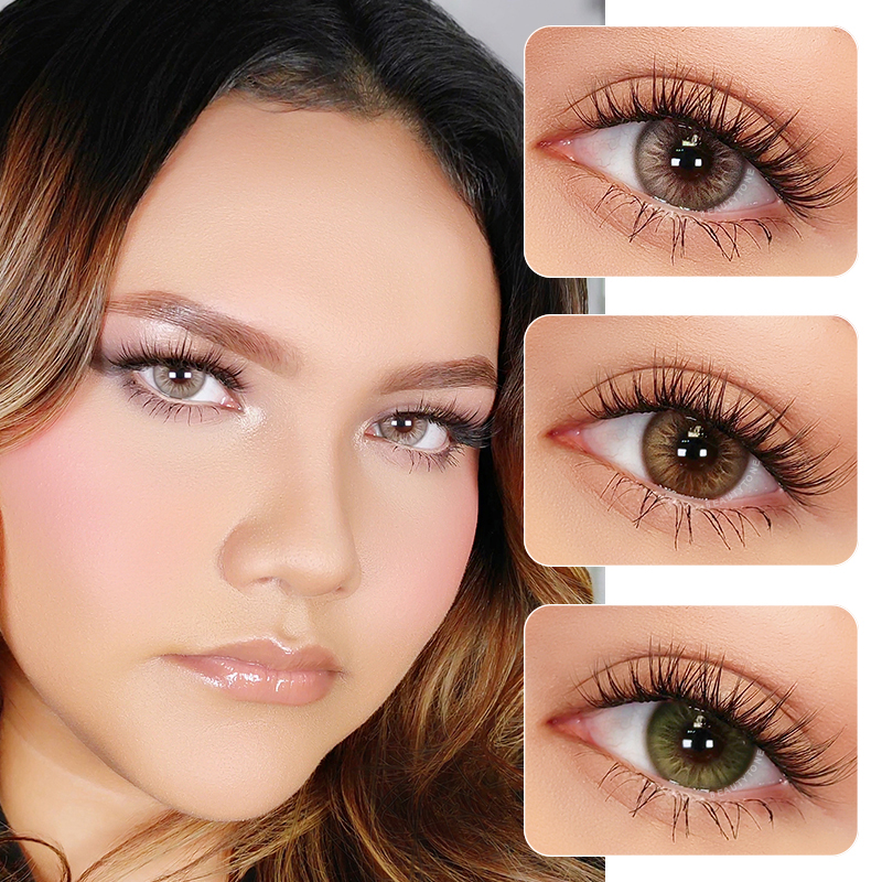 Lenses Eye Contact Colored Contact Lens Wholesale Makeup Cosmetic Natural Iris Grace Gray 14.2mm Yearly Contact Lenses